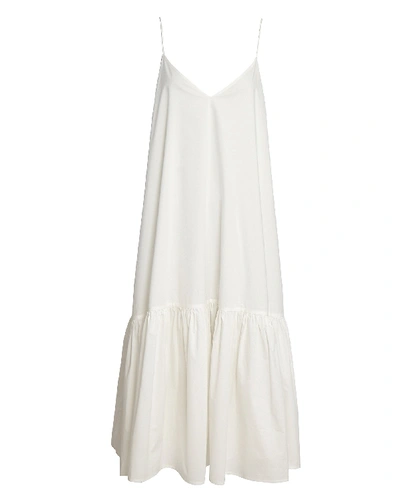 Shop Anine Bing Averie Sleeveless Poplin Midi Dress In White