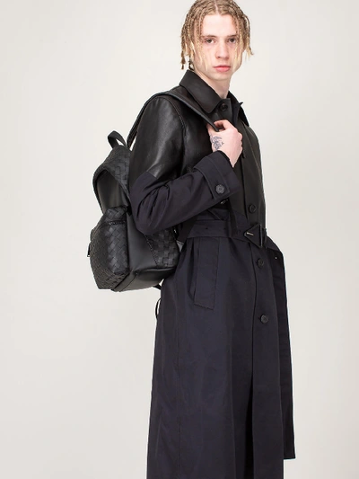 Shop Bottega Veneta Zaino Intrecciato Backpack In Black