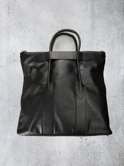 Shop Maison Margiela Shoulder Bag Black Leather