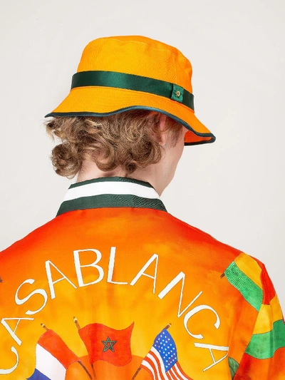 Shop Casablanca Casa Bucket Hat Orange In Yellow & Orange