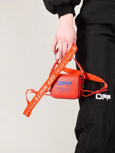 Shop Off-white Baby Flap Bag Coral Red