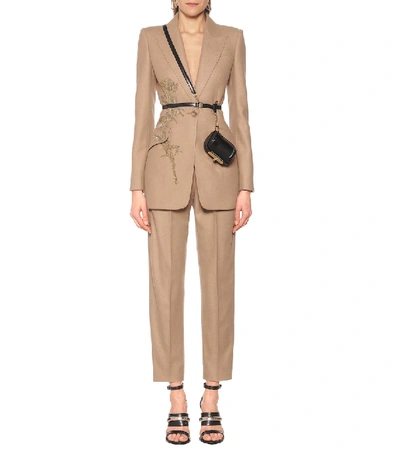 Shop Alexander Mcqueen High-rise Camel Hair Pants In Beige