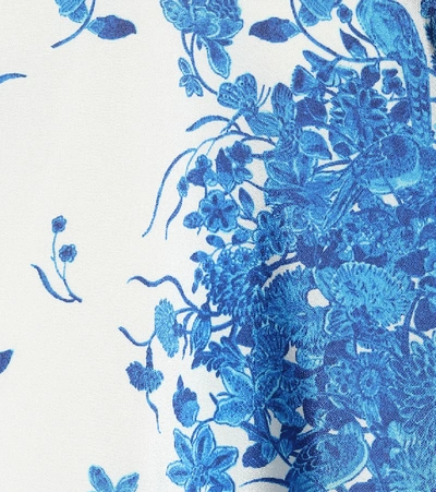 Shop Valentino Printed Silk Crêpe De Chine Minidress In Blue