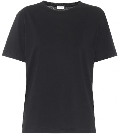 Shop Saint Laurent Cotton-jersey T-shirt In Black