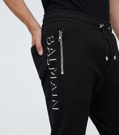 Shop Balmain 3d Effect Low Crotch Sweatpants In Black