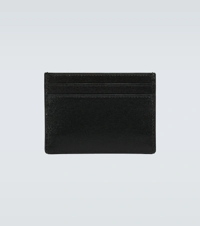 Shop Saint Laurent Tiny Cassandre Leather Card Holder In Black