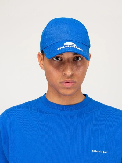 Shop Balenciaga Hat Bb Visor Cap In Blue