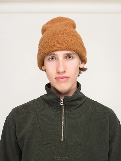 Shop Acne Studios Peele Hat Beanie Almond Brown