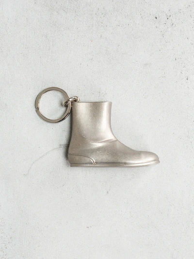 Shop Maison Margiela Key Ring Tabi Shoe In Metallic