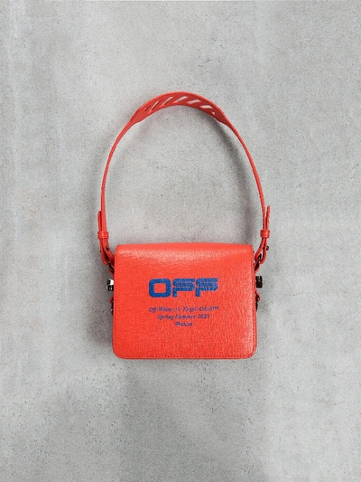 Shop Off-white Flap Bag Coral Red