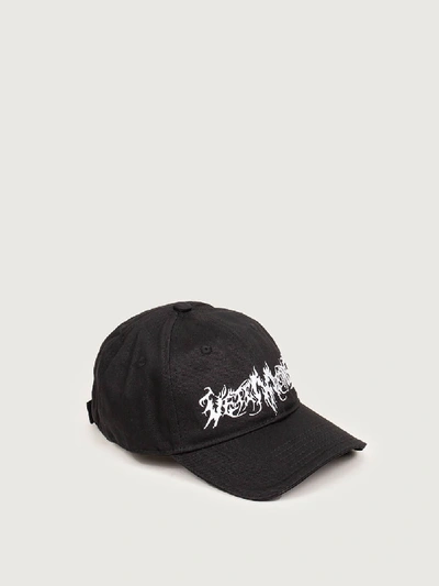 Shop Vetements Twill Gothic  Cap In Black