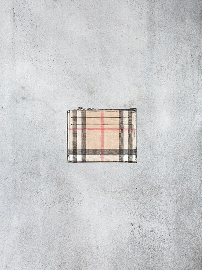 Shop Burberry Card Case Check In Mixed