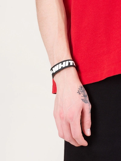 Shop Off-white Industrial Thin Bracelet In Black