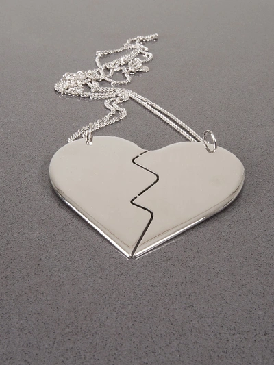 Shop Mm6 Maison Margiela Broken Heart Necklace In Metallic