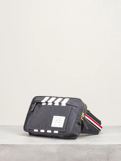 Shop Thom Browne Bum Bag With Stripe In Grey