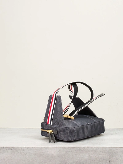 Shop Thom Browne Bum Bag With Stripe In Grey