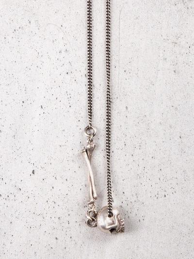 Shop Werkstatt:münchen Necklace Cross Bones + Skull In Metallic