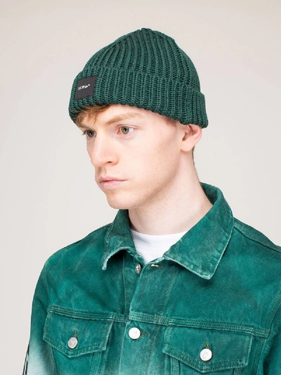 Shop Off-white Rib Beanie Dark Green