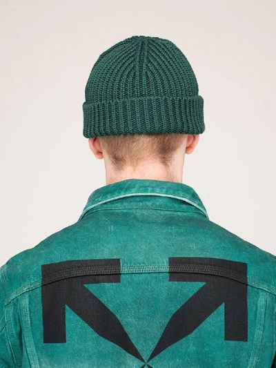 Shop Off-white Rib Beanie Dark Green