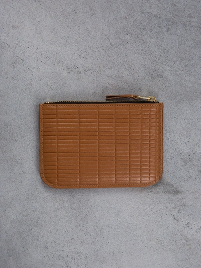 Shop Comme Des Garçons Wallet Brick Line Beige In Brown