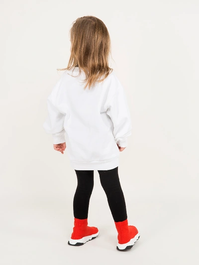 Shop Balenciaga Kids Crewneck Sweater In White