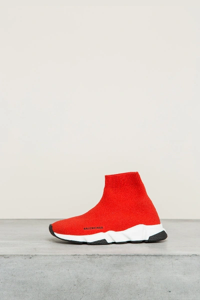 Shop Balenciaga Kids Sock Sneakers Red