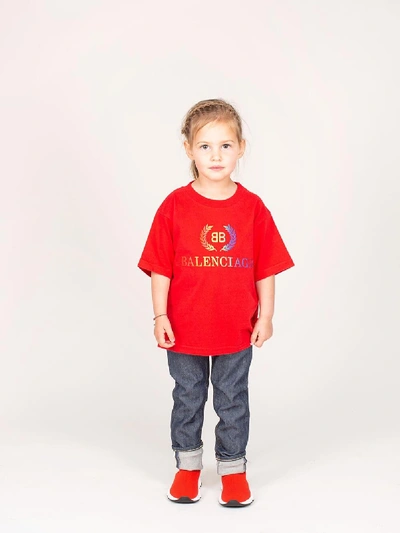 Shop Balenciaga Kids T-shirt Shortsleeve In Red
