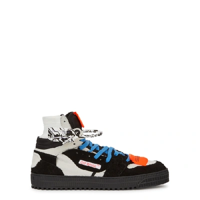 Shop Off-white Off-court Black Panelled Hi-top Sneakers In Black And White