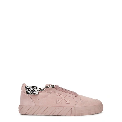 Shop Off-white Low Vulcanized Pale Pink Suede Sneakers