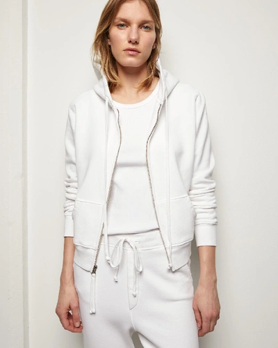 Shop Nili Lotan Callie Zip Up Hoodie In Cloud Grey