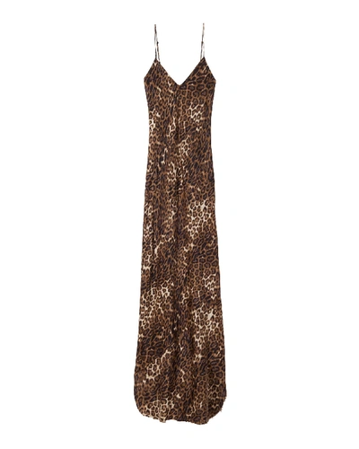 Shop Nili Lotan Cami Gown In Brown Leopard Print