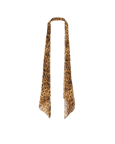 Shop Nili Lotan Campbell Neck Tie In Ginger Leopard Print