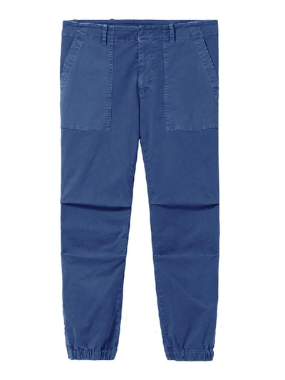 Shop Nili Lotan Cropped Military Pant In Vintage Blue