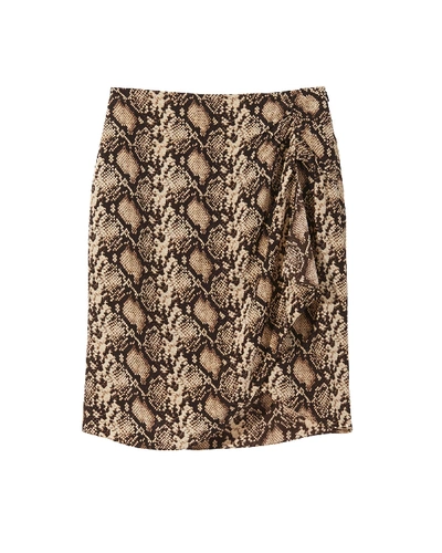 Shop Nili Lotan Hazel Skirt In Dark Brown Snake Print