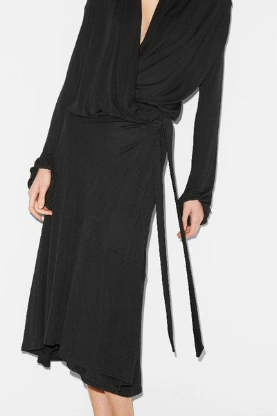 Shop By Malene Birger Ismene Draped Satin-jersey Wrap Midi Dress In Black