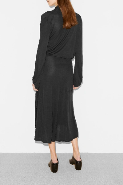 Shop By Malene Birger Ismene Draped Satin-jersey Wrap Midi Dress In Black