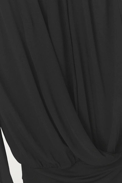 Shop By Malene Birger Ismene Draped Satin-jersey Wrap Midi Dress In Black
