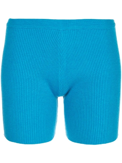 Shop Apparis Ribbed Bike Shorts In Blue