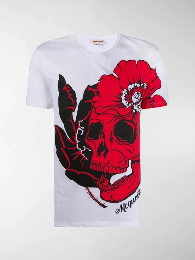 Shop Alexander Mcqueen Skull-print T-shirt In White