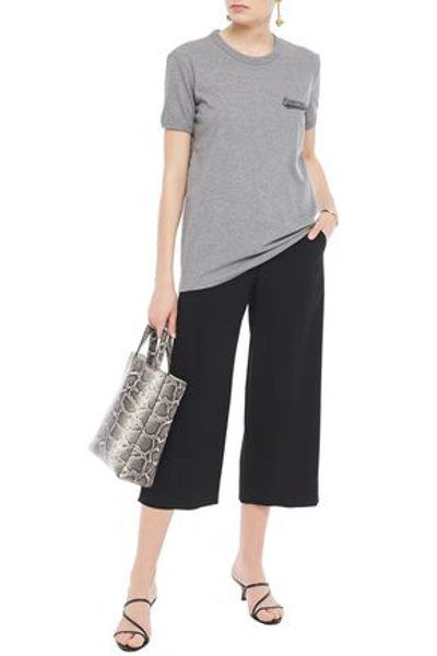 Shop Dolce & Gabbana Appliquéd Cotton-jersey T-shirt In Gray