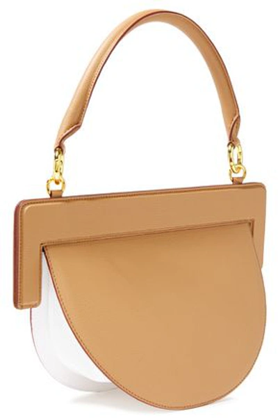 Shop Yuzefi Maude Textured-leather Shoulder Bag In Sand