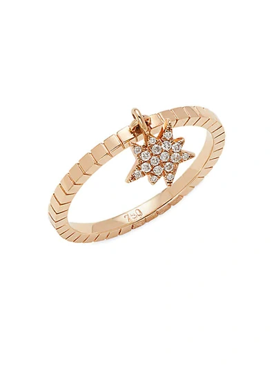 Shop Diane Kordas 18k Rose Gold & Diamond Explosion Charm Ring