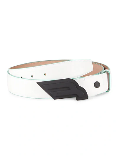 Shop Bally Men's Carby Leather Belt In White