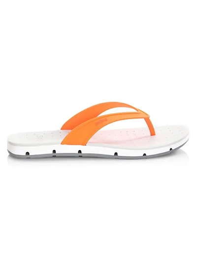 Shop Swims Ghree Points Thong Sandals In Orange White