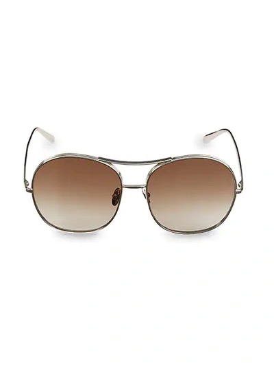 Shop Chloé 61mm Nolla Aviator Sunglasses In Gold Brown