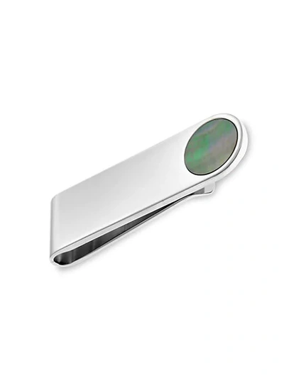 Shop Zegna Rhodium-plated & Mother Of Pearl Money Clip