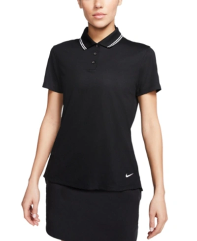 Shop Nike Women's Victory Dri-fit Golf Polo In Black/white