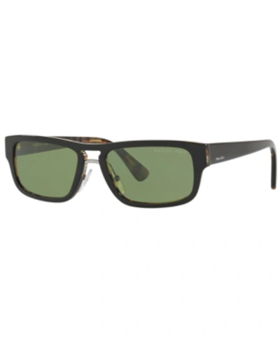 Shop Prada Polarized Sunglasses, Pr 05vs 56 In Top Black/medium Havana/polar Green