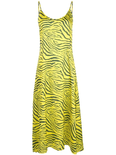 Shop Apparis Zebra Print Dress In Yellow