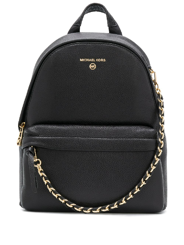 michael kors black and gold backpack